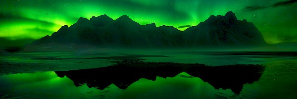 Aurora über Jökulsarlon